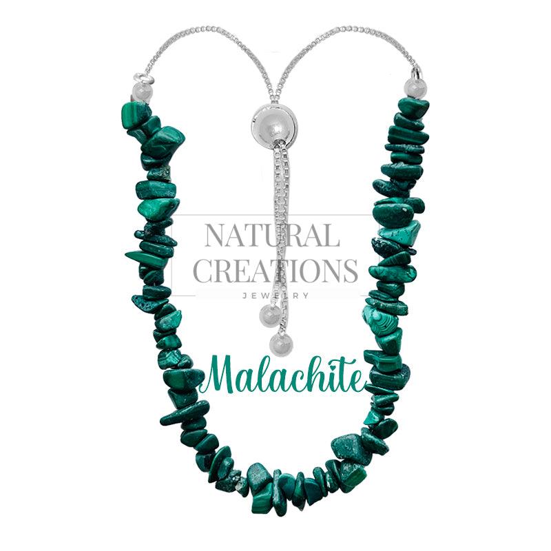 925 Sterling Silver Natural Malachite Chip Beaded Rough Bolo Bracelet Jewelry Pack of 12
