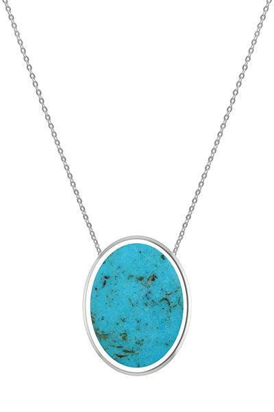 925 Sterling Silver Sliders Necklace Turquoise Necklace Slide With Chain 18" In Jewelry Set of 3