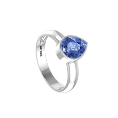 Natural Tanzanite Cut Ring 925 Sterling Silver Bezel Set Jewelry Pack of 6