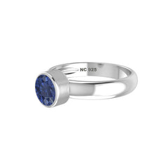 Natural Tanzanite Cut Ring 925 Sterling Silver Bezel Set Jewelry Pack of 6