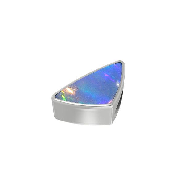 925 Sterling Silver Natural Ethiopian Opal Slider Necklace 18'in Chain Bezel Set Jewelry pack of 3