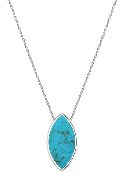 925 Sterling Silver Sliders Necklace Turquoise Necklace Slide With Chain 18" In Jewelry Set of 3