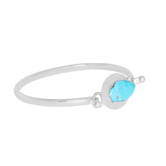 925 Sterling Silver Natural Raw Turquoise Cuff Bangle Bracelet Jewelry Pack Of 1